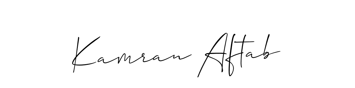 How to Draw Kamran Aftab signature style? Allison_Script is a latest design signature styles for name Kamran Aftab. Kamran Aftab signature style 2 images and pictures png