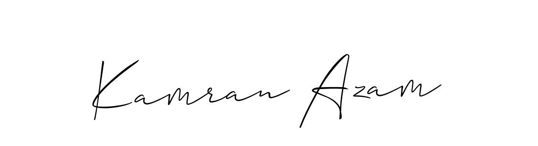 You should practise on your own different ways (Allison_Script) to write your name (Kamran Azam) in signature. don't let someone else do it for you. Kamran Azam signature style 2 images and pictures png