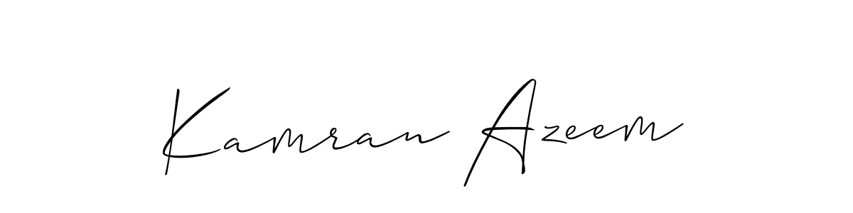 Also we have Kamran Azeem name is the best signature style. Create professional handwritten signature collection using Allison_Script autograph style. Kamran Azeem signature style 2 images and pictures png