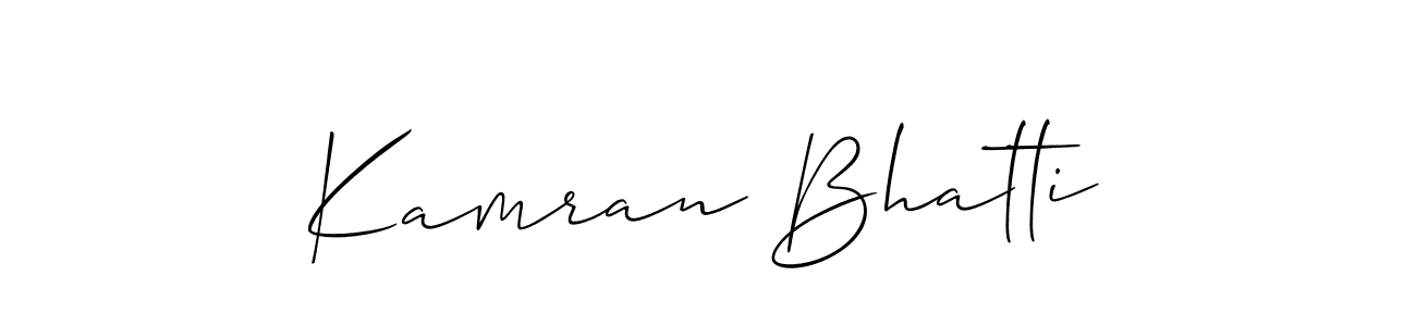 How to make Kamran Bhatti signature? Allison_Script is a professional autograph style. Create handwritten signature for Kamran Bhatti name. Kamran Bhatti signature style 2 images and pictures png