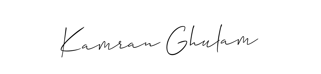 if you are searching for the best signature style for your name Kamran Ghulam. so please give up your signature search. here we have designed multiple signature styles  using Allison_Script. Kamran Ghulam signature style 2 images and pictures png