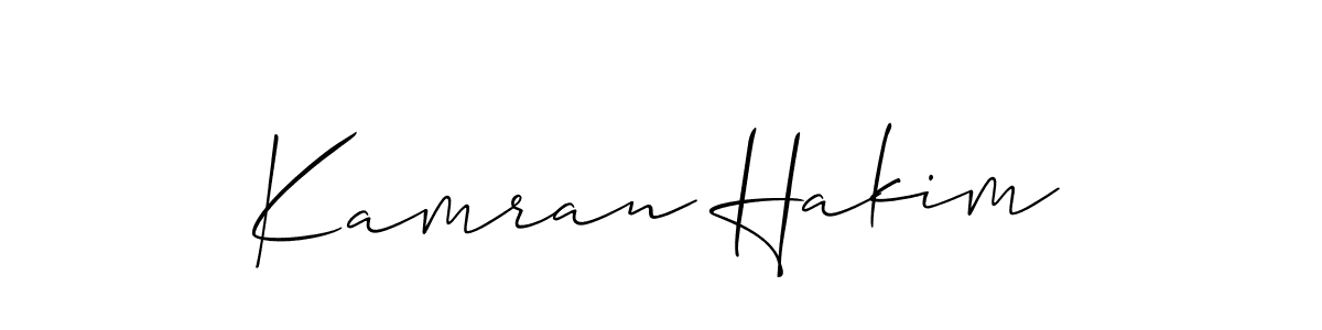 How to make Kamran Hakim name signature. Use Allison_Script style for creating short signs online. This is the latest handwritten sign. Kamran Hakim signature style 2 images and pictures png