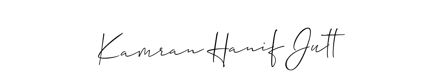 You should practise on your own different ways (Allison_Script) to write your name (Kamran Hanif Jutt) in signature. don't let someone else do it for you. Kamran Hanif Jutt signature style 2 images and pictures png