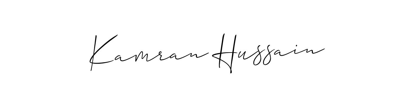 Create a beautiful signature design for name Kamran Hussain. With this signature (Allison_Script) fonts, you can make a handwritten signature for free. Kamran Hussain signature style 2 images and pictures png
