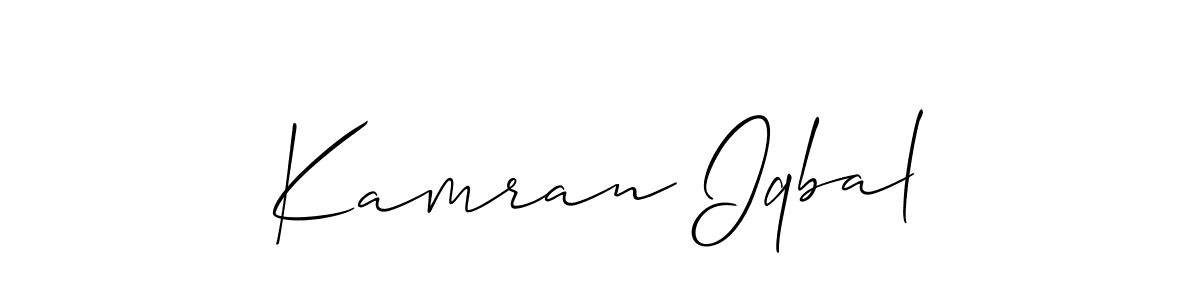 Create a beautiful signature design for name Kamran Iqbal. With this signature (Allison_Script) fonts, you can make a handwritten signature for free. Kamran Iqbal signature style 2 images and pictures png