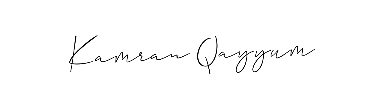 Design your own signature with our free online signature maker. With this signature software, you can create a handwritten (Allison_Script) signature for name Kamran Qayyum. Kamran Qayyum signature style 2 images and pictures png