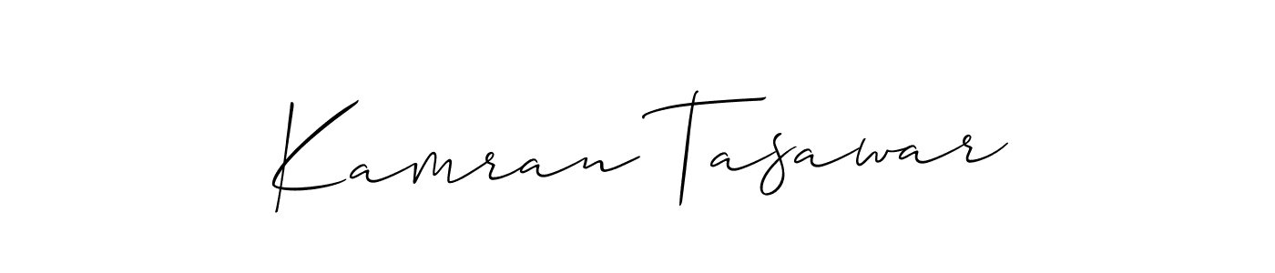 Make a beautiful signature design for name Kamran Tasawar. With this signature (Allison_Script) style, you can create a handwritten signature for free. Kamran Tasawar signature style 2 images and pictures png