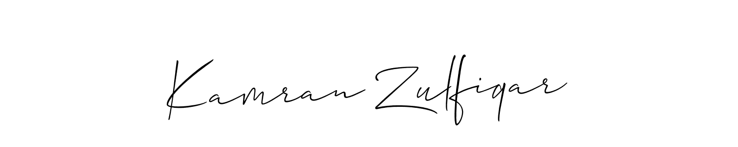 Also You can easily find your signature by using the search form. We will create Kamran Zulfiqar name handwritten signature images for you free of cost using Allison_Script sign style. Kamran Zulfiqar signature style 2 images and pictures png