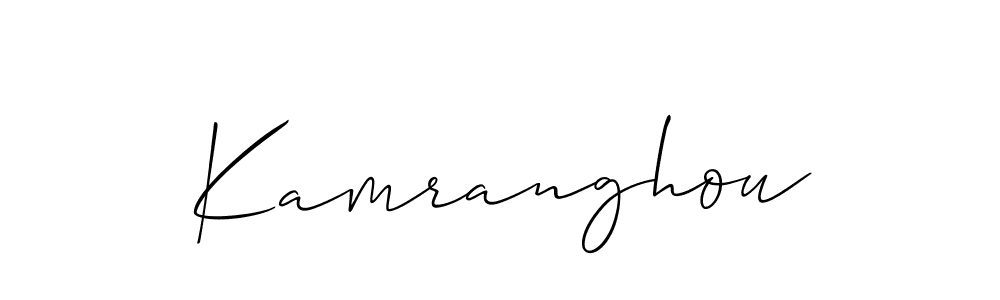 Use a signature maker to create a handwritten signature online. With this signature software, you can design (Allison_Script) your own signature for name Kamranghou. Kamranghou signature style 2 images and pictures png