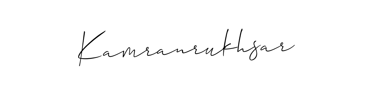 Use a signature maker to create a handwritten signature online. With this signature software, you can design (Allison_Script) your own signature for name Kamranrukhsar. Kamranrukhsar signature style 2 images and pictures png
