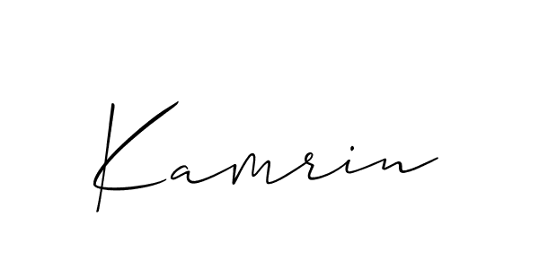 Design your own signature with our free online signature maker. With this signature software, you can create a handwritten (Allison_Script) signature for name Kamrin. Kamrin signature style 2 images and pictures png