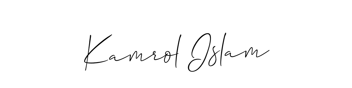 Create a beautiful signature design for name Kamrol Islam. With this signature (Allison_Script) fonts, you can make a handwritten signature for free. Kamrol Islam signature style 2 images and pictures png