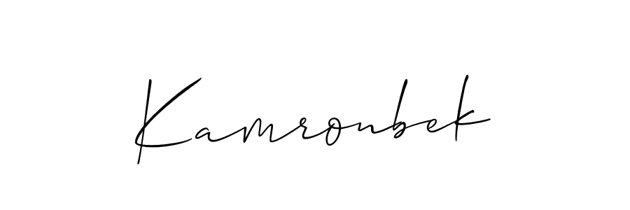 Create a beautiful signature design for name Kamronbek. With this signature (Allison_Script) fonts, you can make a handwritten signature for free. Kamronbek signature style 2 images and pictures png