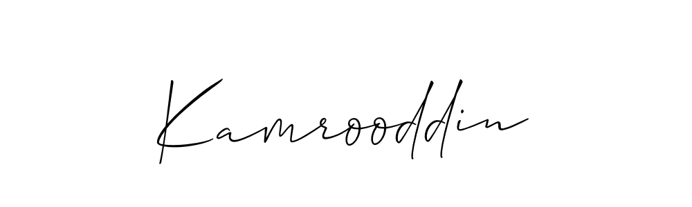 Also we have Kamrooddin name is the best signature style. Create professional handwritten signature collection using Allison_Script autograph style. Kamrooddin signature style 2 images and pictures png