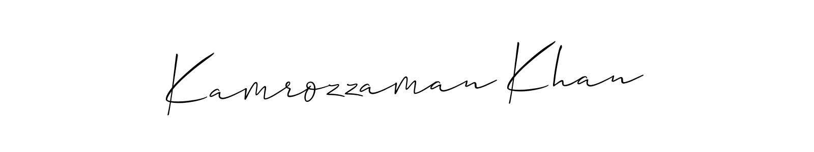 Make a beautiful signature design for name Kamrozzaman Khan. With this signature (Allison_Script) style, you can create a handwritten signature for free. Kamrozzaman Khan signature style 2 images and pictures png