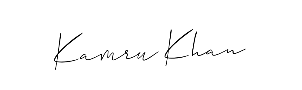 How to make Kamru Khan signature? Allison_Script is a professional autograph style. Create handwritten signature for Kamru Khan name. Kamru Khan signature style 2 images and pictures png