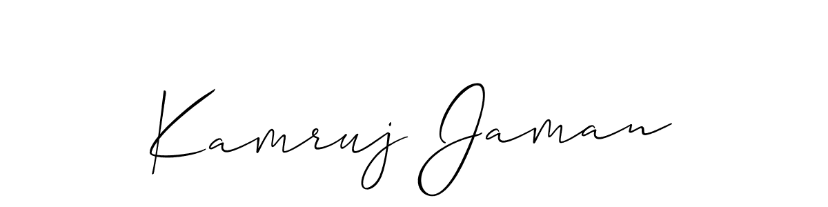 Also You can easily find your signature by using the search form. We will create Kamruj Jaman name handwritten signature images for you free of cost using Allison_Script sign style. Kamruj Jaman signature style 2 images and pictures png