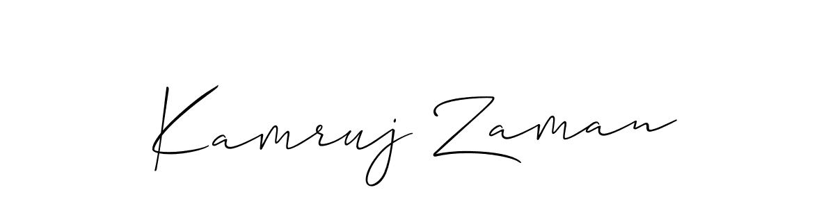 You should practise on your own different ways (Allison_Script) to write your name (Kamruj Zaman) in signature. don't let someone else do it for you. Kamruj Zaman signature style 2 images and pictures png