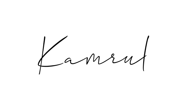 Create a beautiful signature design for name Kamrul. With this signature (Allison_Script) fonts, you can make a handwritten signature for free. Kamrul signature style 2 images and pictures png