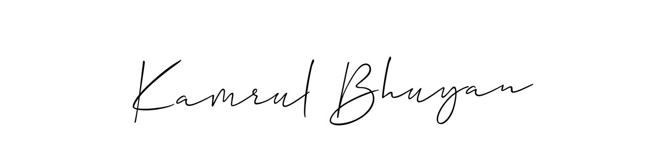 You should practise on your own different ways (Allison_Script) to write your name (Kamrul Bhuyan) in signature. don't let someone else do it for you. Kamrul Bhuyan signature style 2 images and pictures png