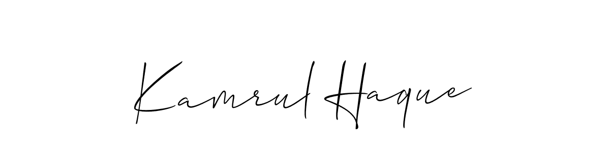 The best way (Allison_Script) to make a short signature is to pick only two or three words in your name. The name Kamrul Haque include a total of six letters. For converting this name. Kamrul Haque signature style 2 images and pictures png