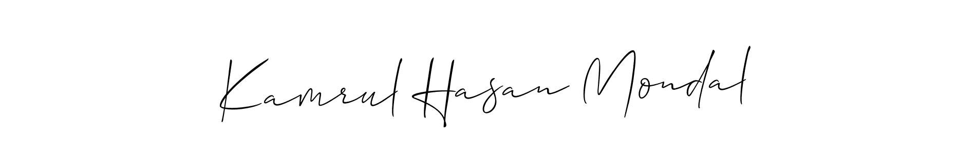 How to make Kamrul Hasan Mondal name signature. Use Allison_Script style for creating short signs online. This is the latest handwritten sign. Kamrul Hasan Mondal signature style 2 images and pictures png