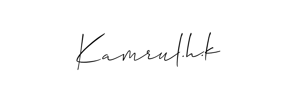 Design your own signature with our free online signature maker. With this signature software, you can create a handwritten (Allison_Script) signature for name Kamrul.h.k. Kamrul.h.k signature style 2 images and pictures png