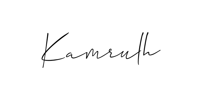 Allison_Script is a professional signature style that is perfect for those who want to add a touch of class to their signature. It is also a great choice for those who want to make their signature more unique. Get Kamrulh name to fancy signature for free. Kamrulh signature style 2 images and pictures png