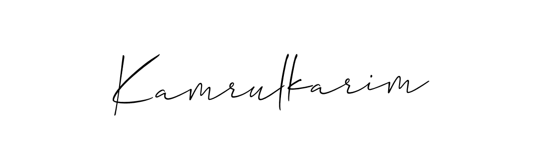 Kamrulkarim stylish signature style. Best Handwritten Sign (Allison_Script) for my name. Handwritten Signature Collection Ideas for my name Kamrulkarim. Kamrulkarim signature style 2 images and pictures png