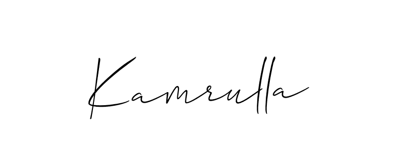 Create a beautiful signature design for name Kamrulla. With this signature (Allison_Script) fonts, you can make a handwritten signature for free. Kamrulla signature style 2 images and pictures png