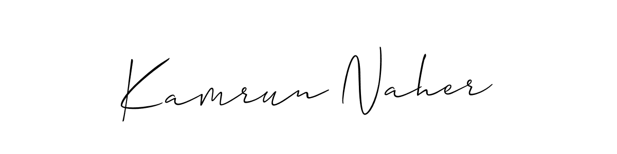 How to make Kamrun Naher signature? Allison_Script is a professional autograph style. Create handwritten signature for Kamrun Naher name. Kamrun Naher signature style 2 images and pictures png