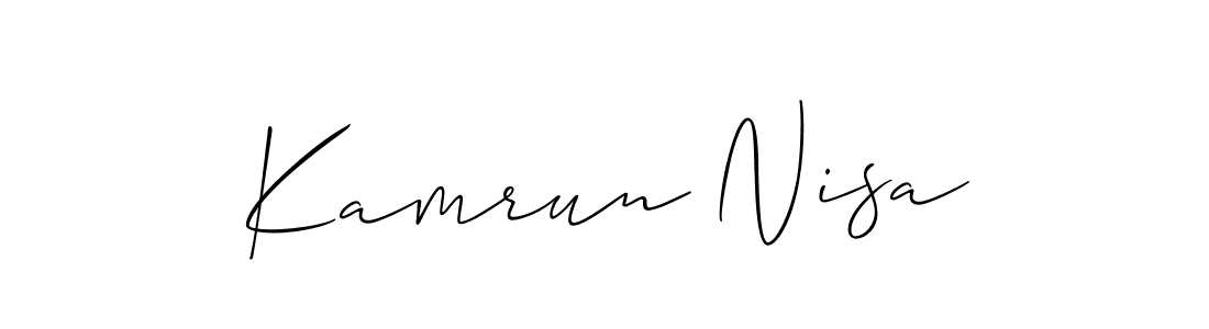 This is the best signature style for the Kamrun Nisa name. Also you like these signature font (Allison_Script). Mix name signature. Kamrun Nisa signature style 2 images and pictures png