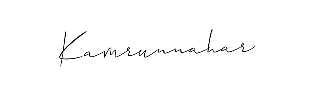 The best way (Allison_Script) to make a short signature is to pick only two or three words in your name. The name Kamrunnahar include a total of six letters. For converting this name. Kamrunnahar signature style 2 images and pictures png