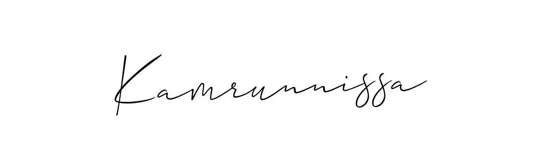 Also we have Kamrunnissa name is the best signature style. Create professional handwritten signature collection using Allison_Script autograph style. Kamrunnissa signature style 2 images and pictures png