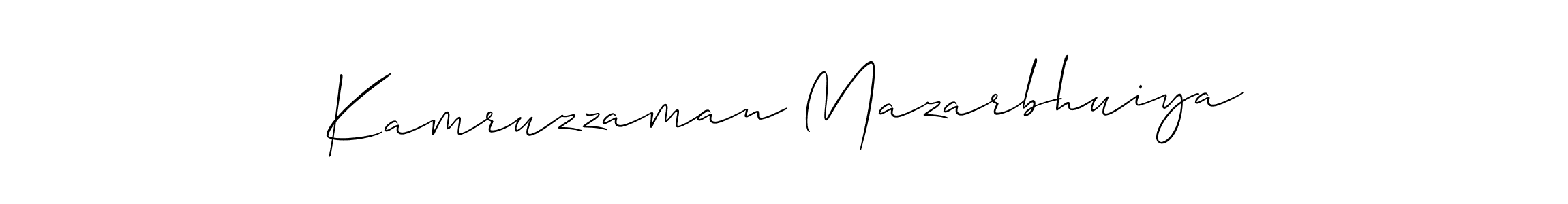 Design your own signature with our free online signature maker. With this signature software, you can create a handwritten (Allison_Script) signature for name Kamruzzaman Mazarbhuiya. Kamruzzaman Mazarbhuiya signature style 2 images and pictures png