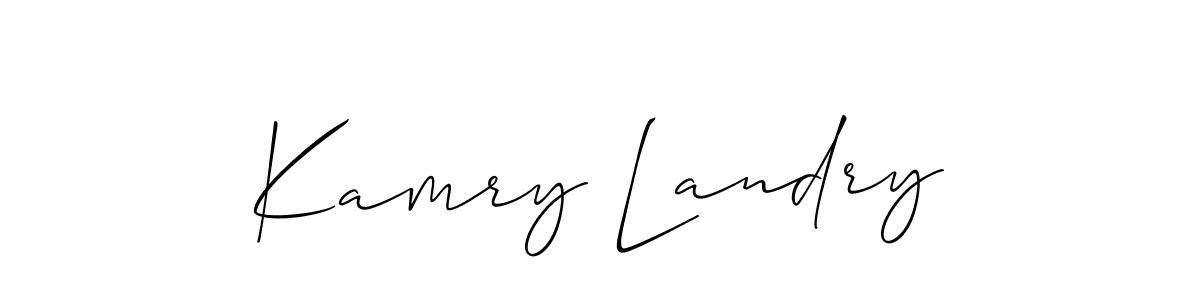 Use a signature maker to create a handwritten signature online. With this signature software, you can design (Allison_Script) your own signature for name Kamry Landry. Kamry Landry signature style 2 images and pictures png