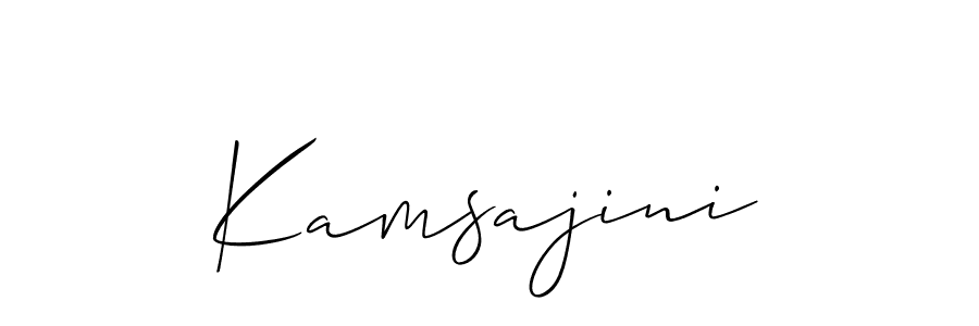 Make a beautiful signature design for name Kamsajini. With this signature (Allison_Script) style, you can create a handwritten signature for free. Kamsajini signature style 2 images and pictures png