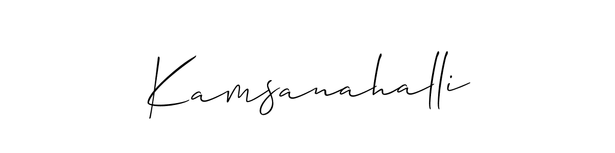 if you are searching for the best signature style for your name Kamsanahalli. so please give up your signature search. here we have designed multiple signature styles  using Allison_Script. Kamsanahalli signature style 2 images and pictures png
