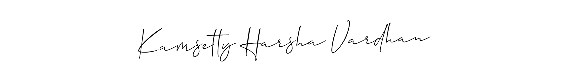 Also You can easily find your signature by using the search form. We will create Kamsetty Harsha Vardhan name handwritten signature images for you free of cost using Allison_Script sign style. Kamsetty Harsha Vardhan signature style 2 images and pictures png