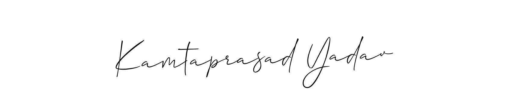 It looks lik you need a new signature style for name Kamtaprasad Yadav. Design unique handwritten (Allison_Script) signature with our free signature maker in just a few clicks. Kamtaprasad Yadav signature style 2 images and pictures png