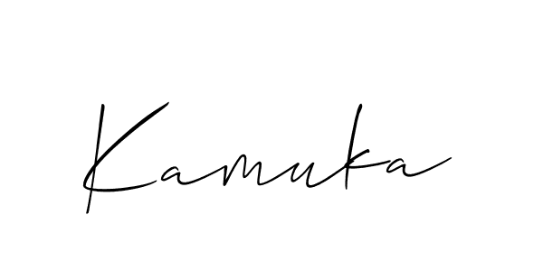 Design your own signature with our free online signature maker. With this signature software, you can create a handwritten (Allison_Script) signature for name Kamuka. Kamuka signature style 2 images and pictures png