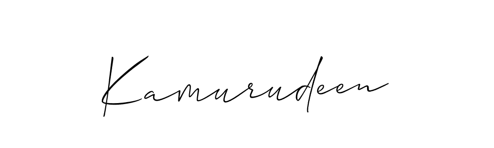 Design your own signature with our free online signature maker. With this signature software, you can create a handwritten (Allison_Script) signature for name Kamurudeen. Kamurudeen signature style 2 images and pictures png