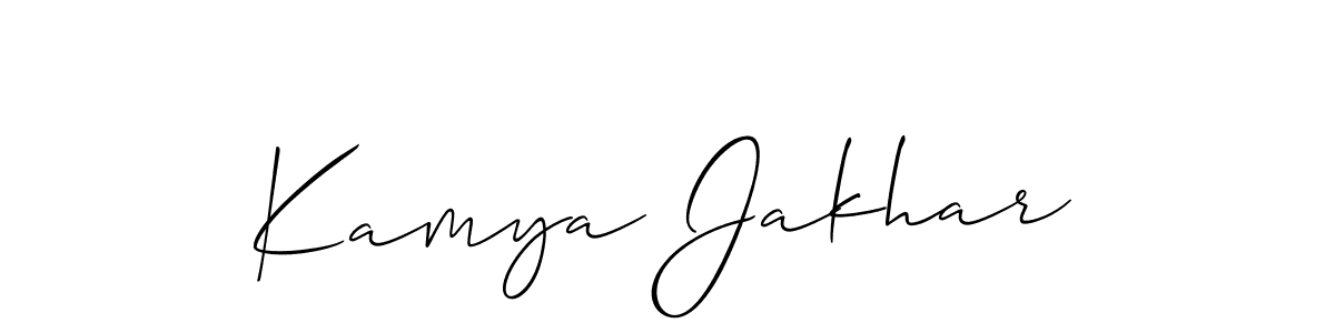 Kamya Jakhar stylish signature style. Best Handwritten Sign (Allison_Script) for my name. Handwritten Signature Collection Ideas for my name Kamya Jakhar. Kamya Jakhar signature style 2 images and pictures png