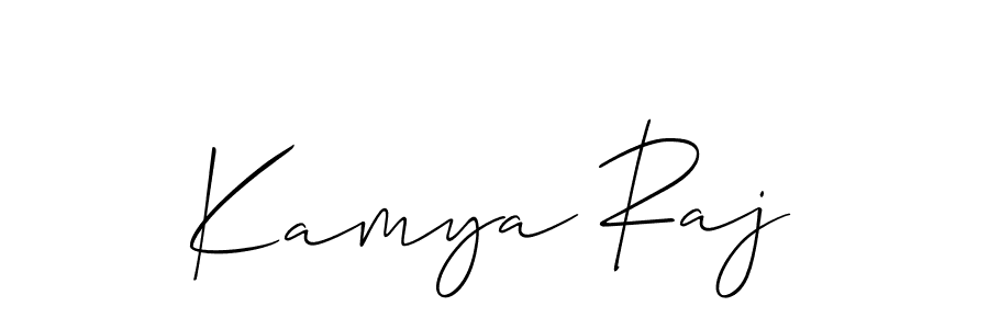 The best way (Allison_Script) to make a short signature is to pick only two or three words in your name. The name Kamya Raj include a total of six letters. For converting this name. Kamya Raj signature style 2 images and pictures png