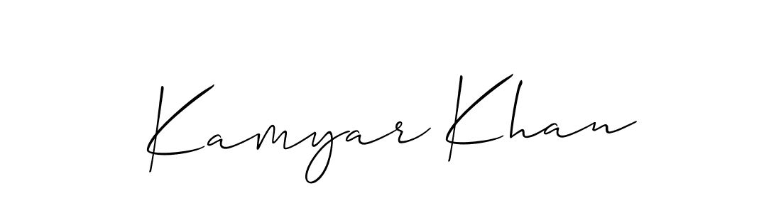 This is the best signature style for the Kamyar Khan name. Also you like these signature font (Allison_Script). Mix name signature. Kamyar Khan signature style 2 images and pictures png