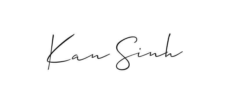 if you are searching for the best signature style for your name Kan Sinh. so please give up your signature search. here we have designed multiple signature styles  using Allison_Script. Kan Sinh signature style 2 images and pictures png