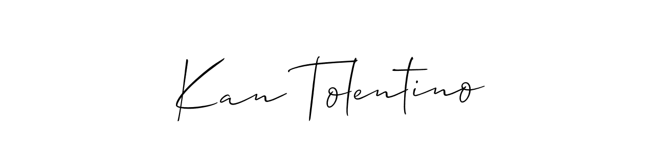 You should practise on your own different ways (Allison_Script) to write your name (Kan Tolentino) in signature. don't let someone else do it for you. Kan Tolentino signature style 2 images and pictures png