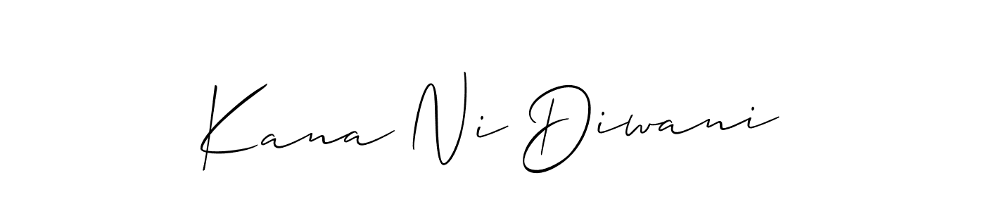 Similarly Allison_Script is the best handwritten signature design. Signature creator online .You can use it as an online autograph creator for name Kana Ni Diwani. Kana Ni Diwani signature style 2 images and pictures png