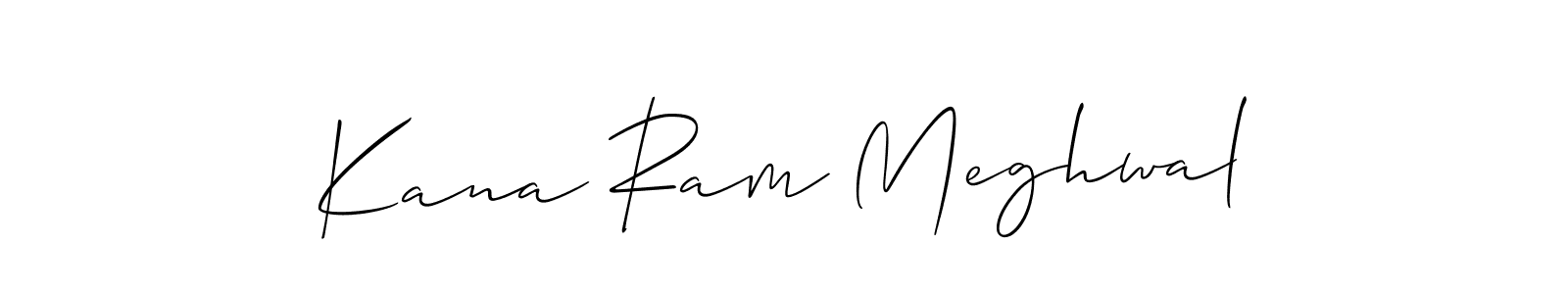 This is the best signature style for the Kana Ram Meghwal name. Also you like these signature font (Allison_Script). Mix name signature. Kana Ram Meghwal signature style 2 images and pictures png