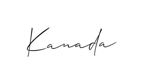 Make a beautiful signature design for name Kanada. With this signature (Allison_Script) style, you can create a handwritten signature for free. Kanada signature style 2 images and pictures png